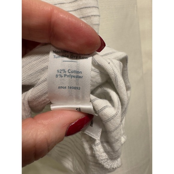 Marine Layer Mens Large White Grey Short Sleeve Henley Shirt Cotton Blend - Picture 4 of 6